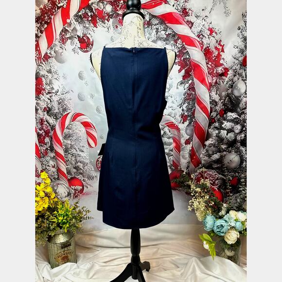 Lulu's Chic Ease Sleeveless Apron Mini Dress Navy Blue XL - Picture 15 of 16